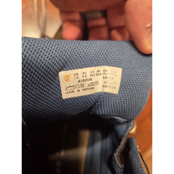 Timberland Women's Mt. Maddsen Mid Waterproof Hiking Boots Brown Blue 7.5 - Picture 6 of 6